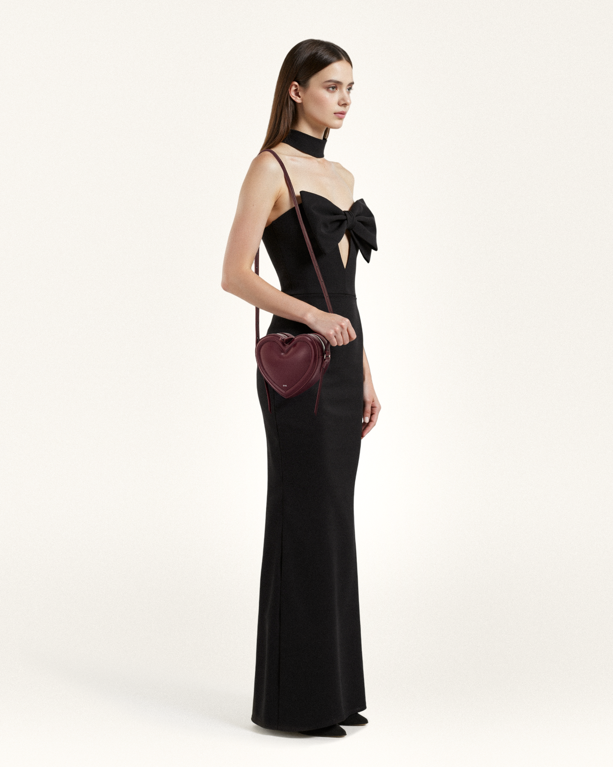Arlene Heart Shaped Bag - Claret - Image 2