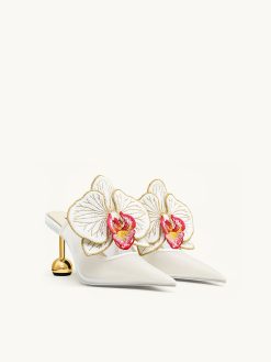 Alternative view of Sofia Orchid Sphere Heel Mules - White
