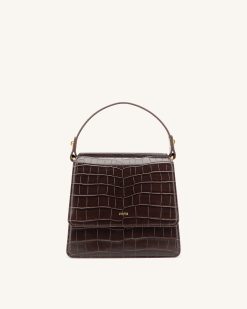 FAE Top Handle Crossbody - Nutella Croc