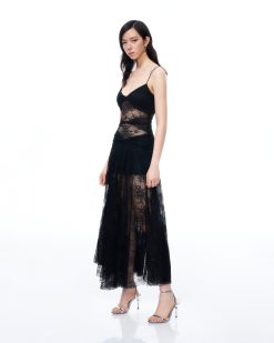 Alternative view of Indigo Floral Lace Dress - Black