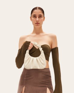 Alternative view of Gabbi Ruched Hobo Handbag - Ivory