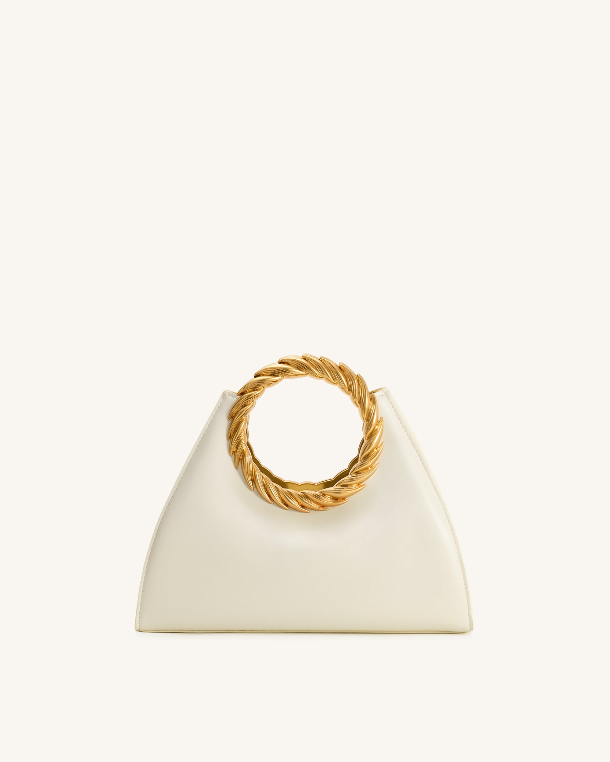 Amiya Leaf Handle Sculpture Bag - White - Image 3