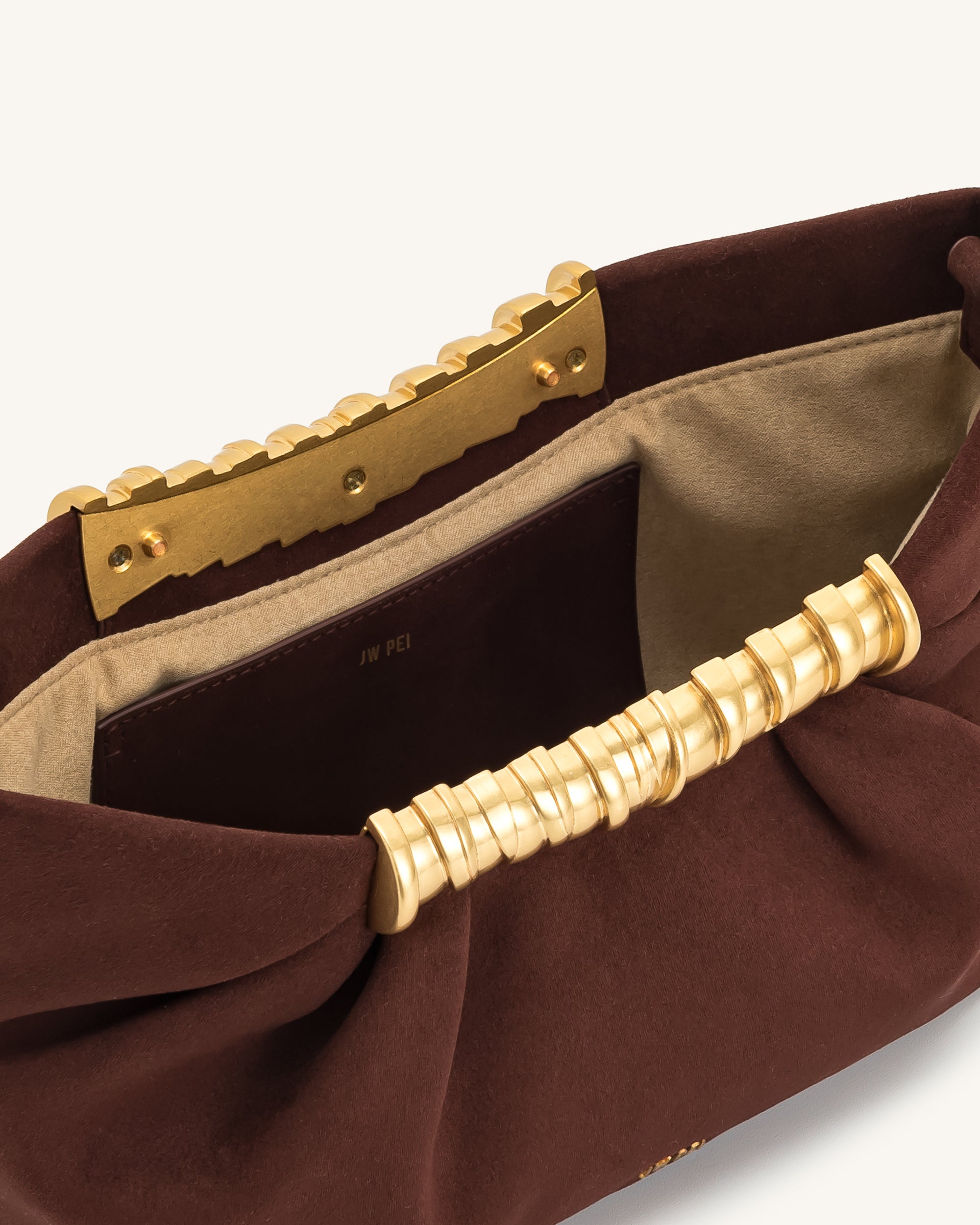Leia Pleated Clutch - Dark Brown - Image 4