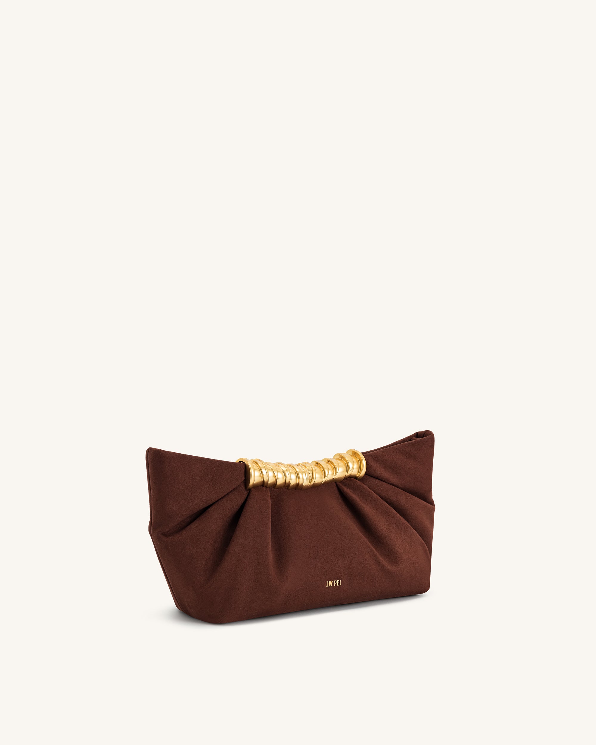 Leia Pleated Clutch - Dark Brown - Image 2