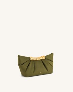 Alternative view of Leia Pleated Clutch - Dark Olive