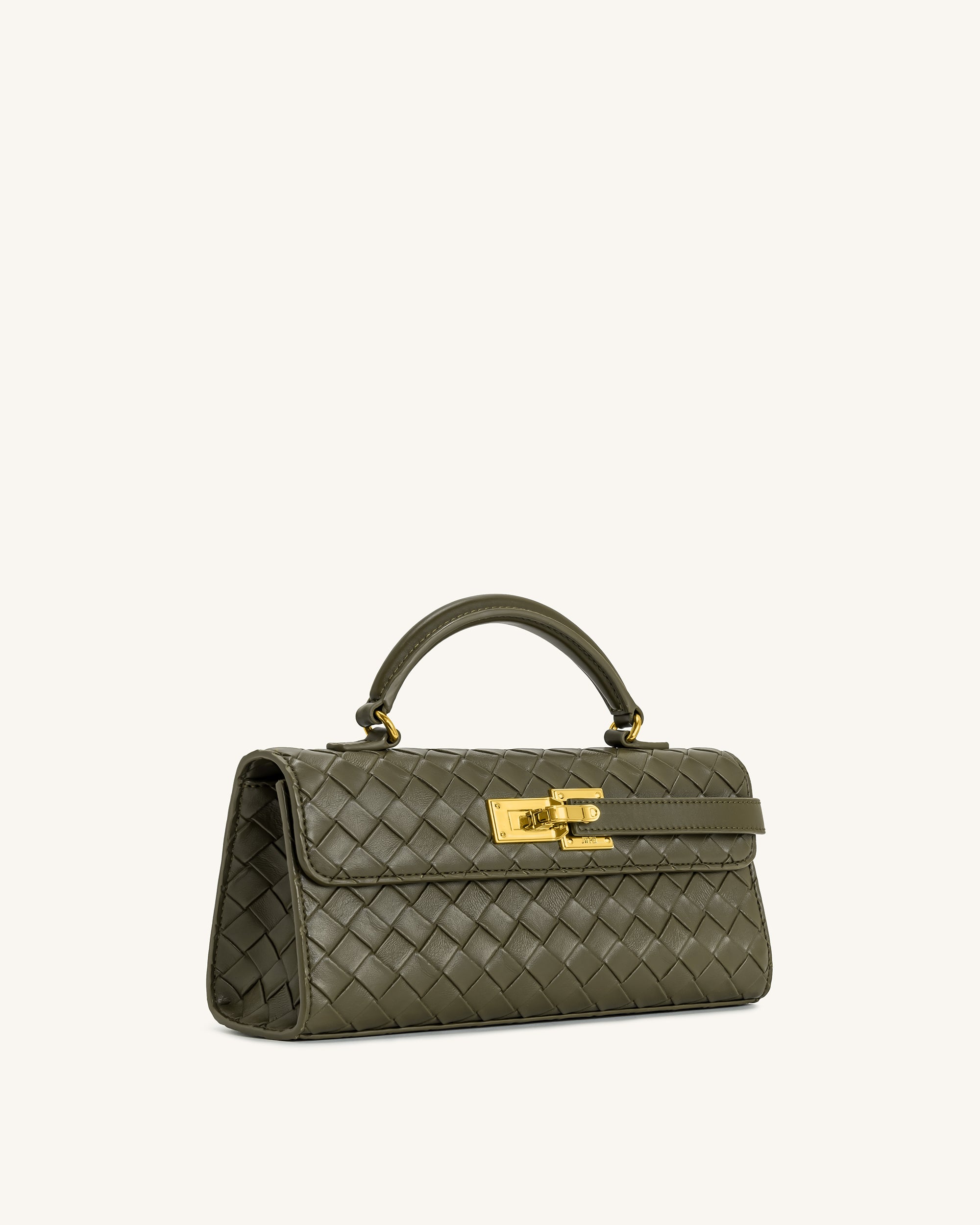Keyla Weave Texture Top Handle Bag - Olive Green - Image 2