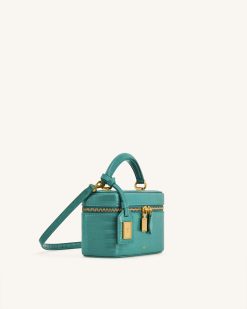 Alternative view of Cleo Box Shape Top Handle Bag - Green Croc