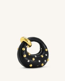 Alternative view of Abacus Studded Mini Top Handle Bag - Black