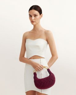 Alternative view of Orla Weave Handbag - Claret