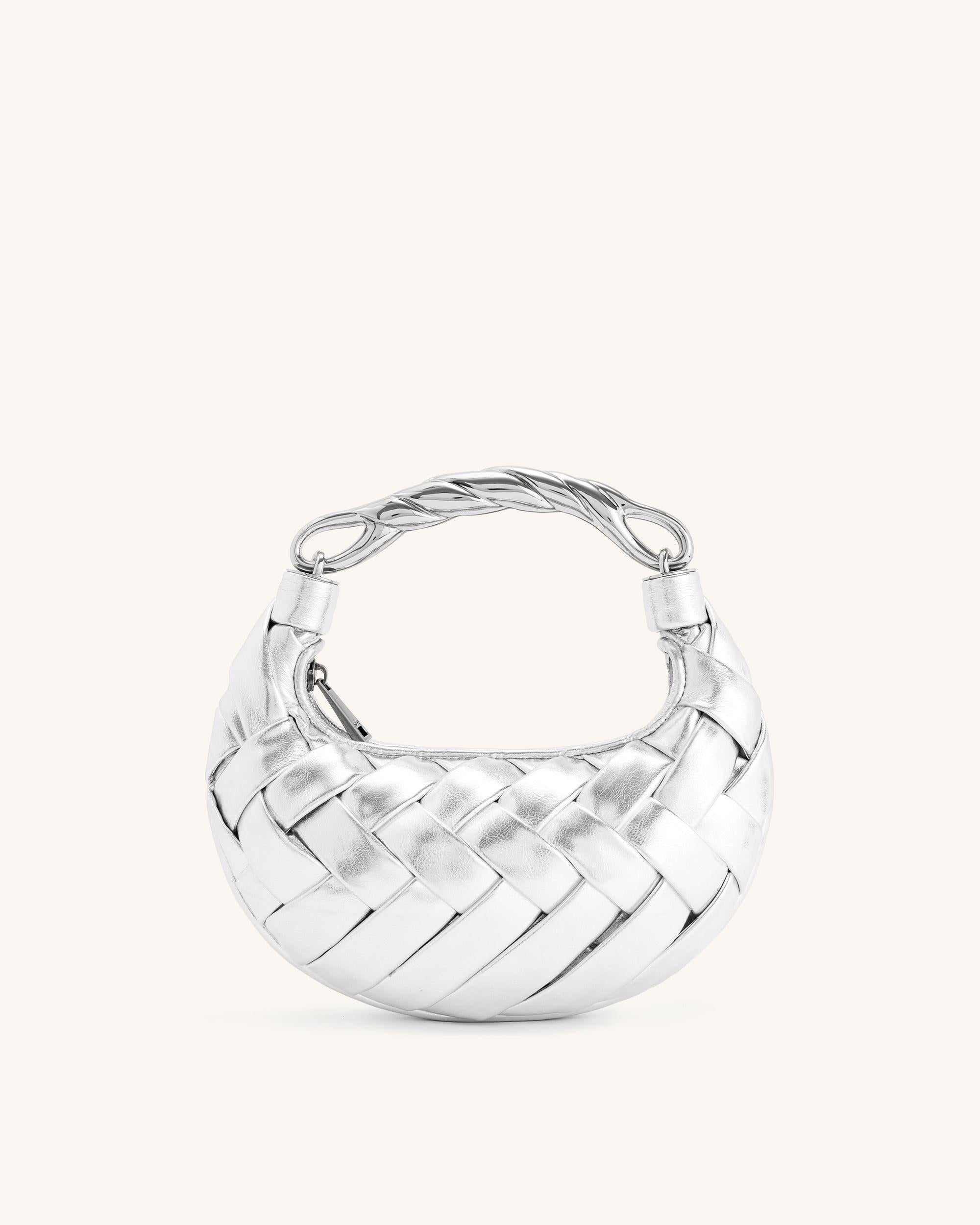 Orla Weave Handbag - Silver - Image 3