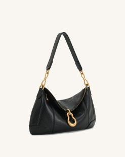 Alternative view of Jayla Metal Pendant Embellished  Shoulder Bag - Black