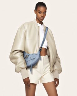 Alternative view of Tessa Denim Embossed Shoulder Bag - Blue