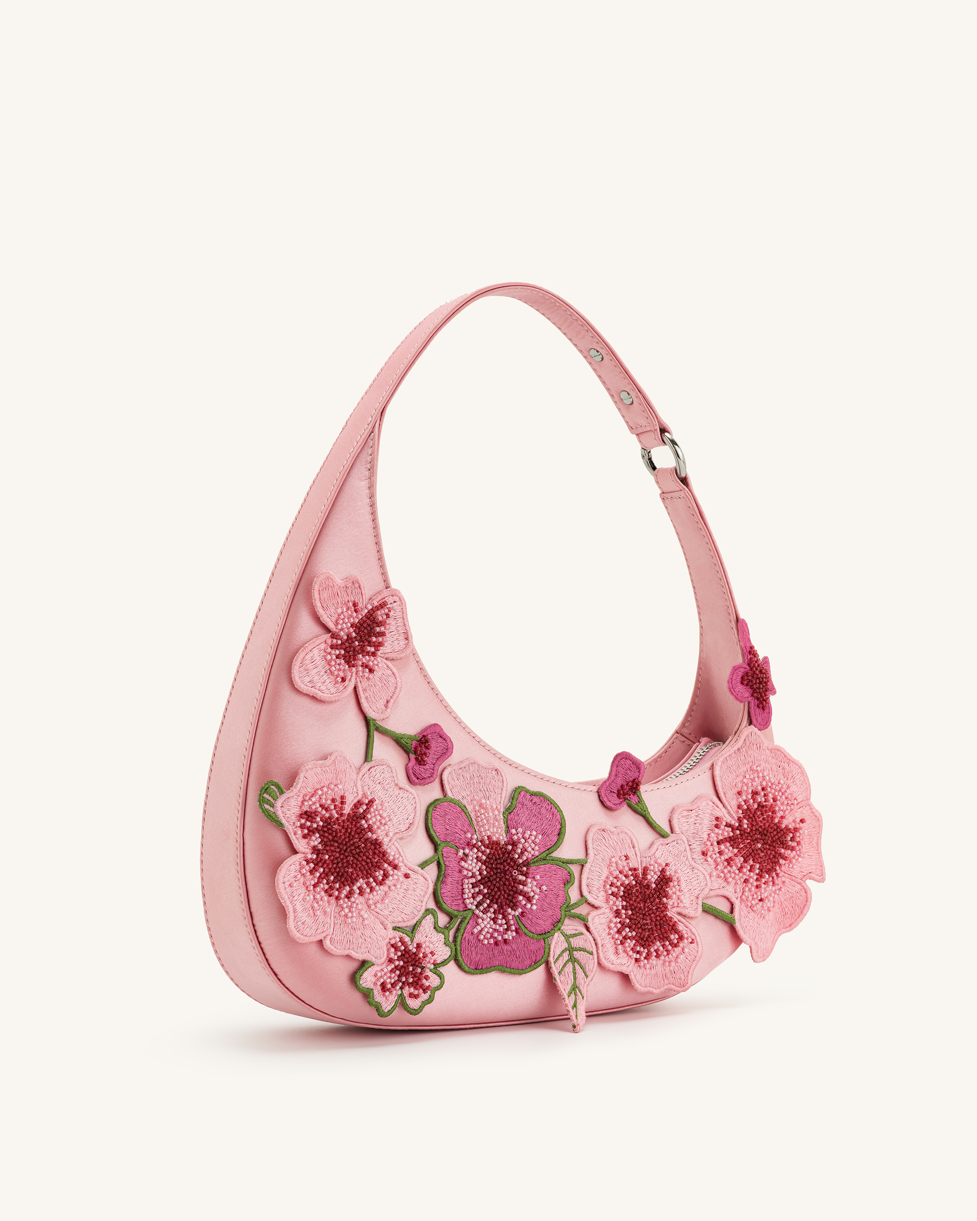 Harlee Embroidered Shoulder Bag - Pink - Image 3