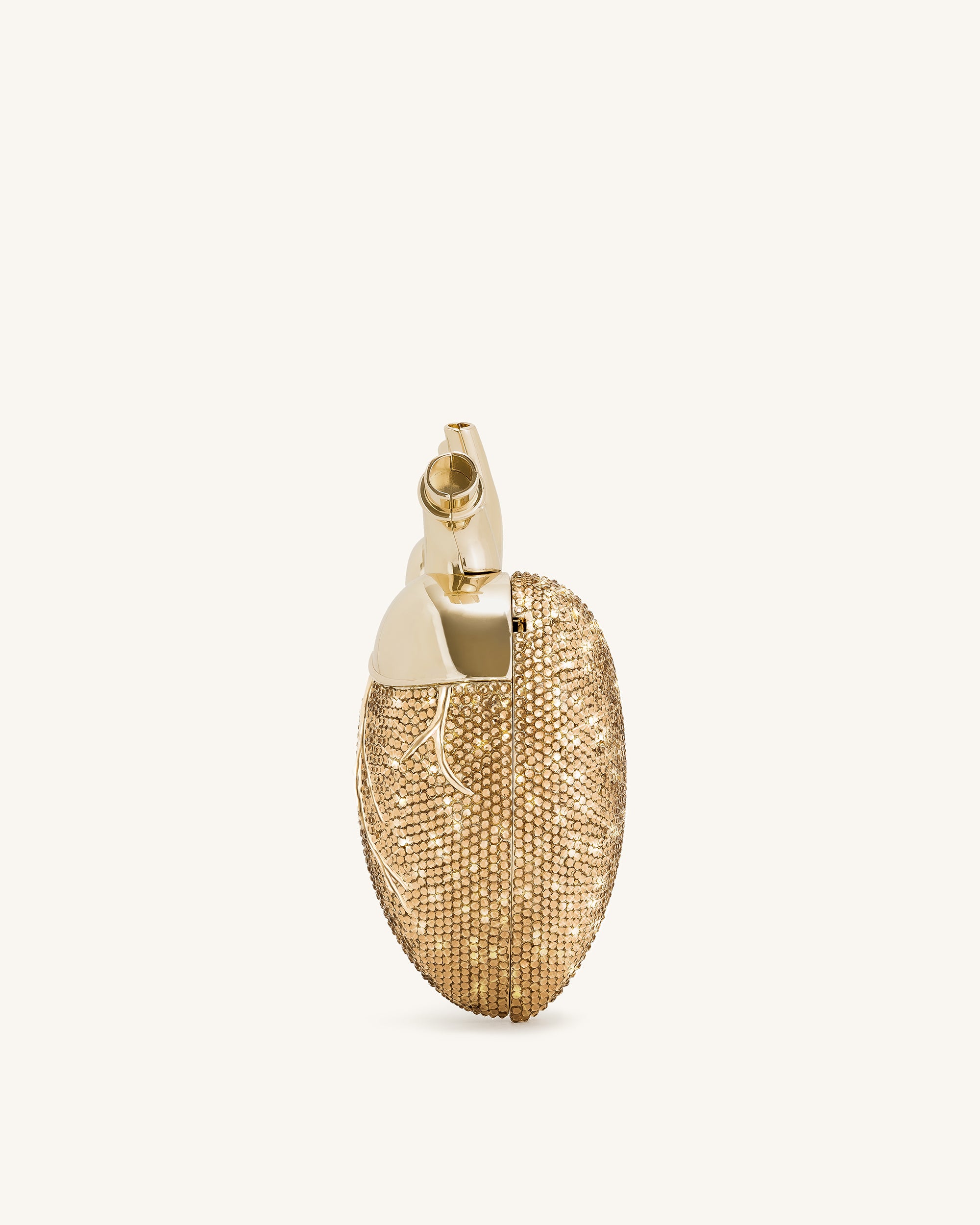Maren Artificial Crystal Heart Shaped Bag - Gold - Image 4