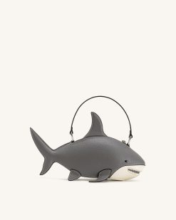 Nerys Shark Look Top Handle Bag - Grey