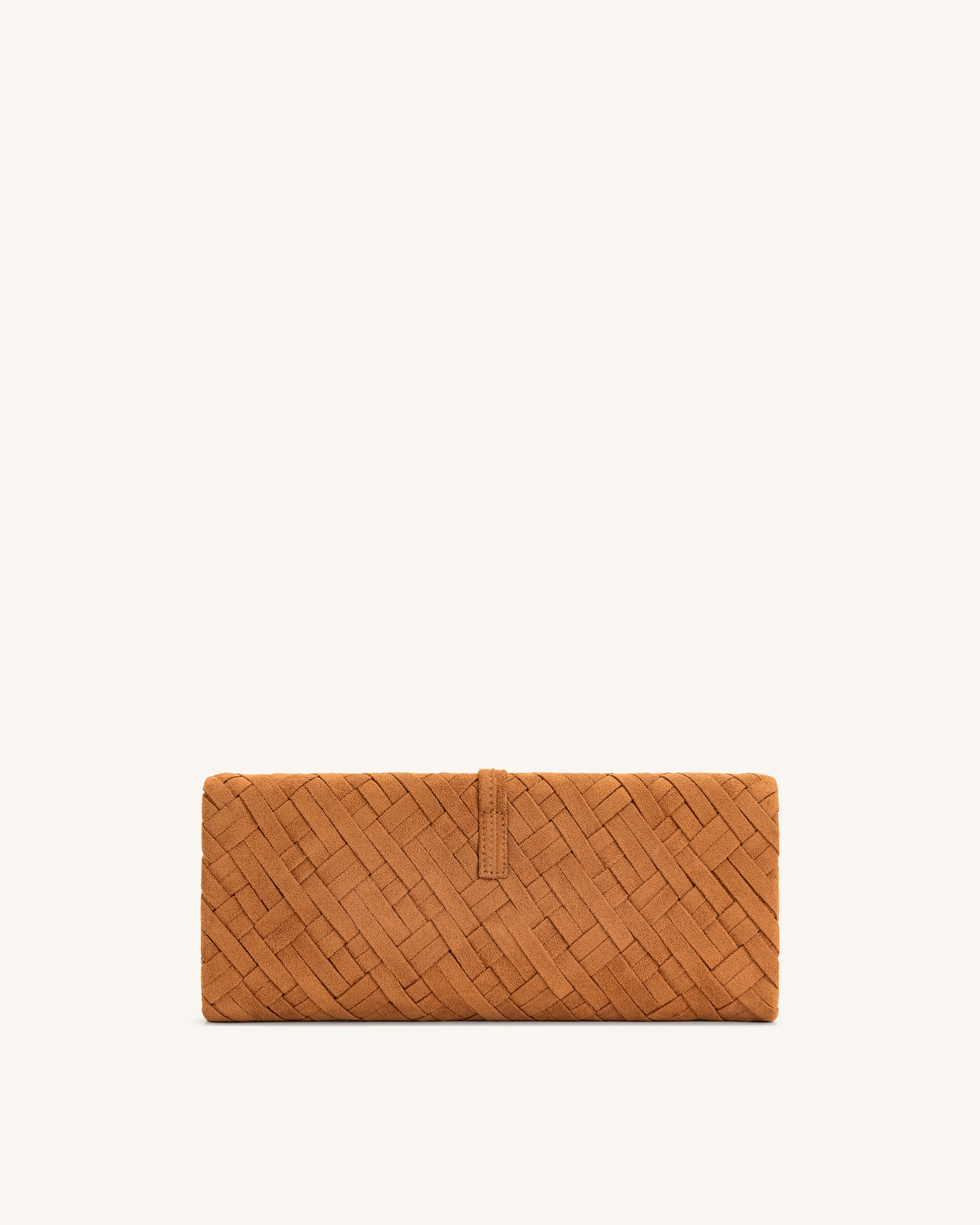 Zaria Woven Clutch - Brown - Image 3