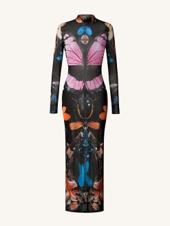 Alternative view of Sheer Butterfly and Beetle Gown - Multicolor