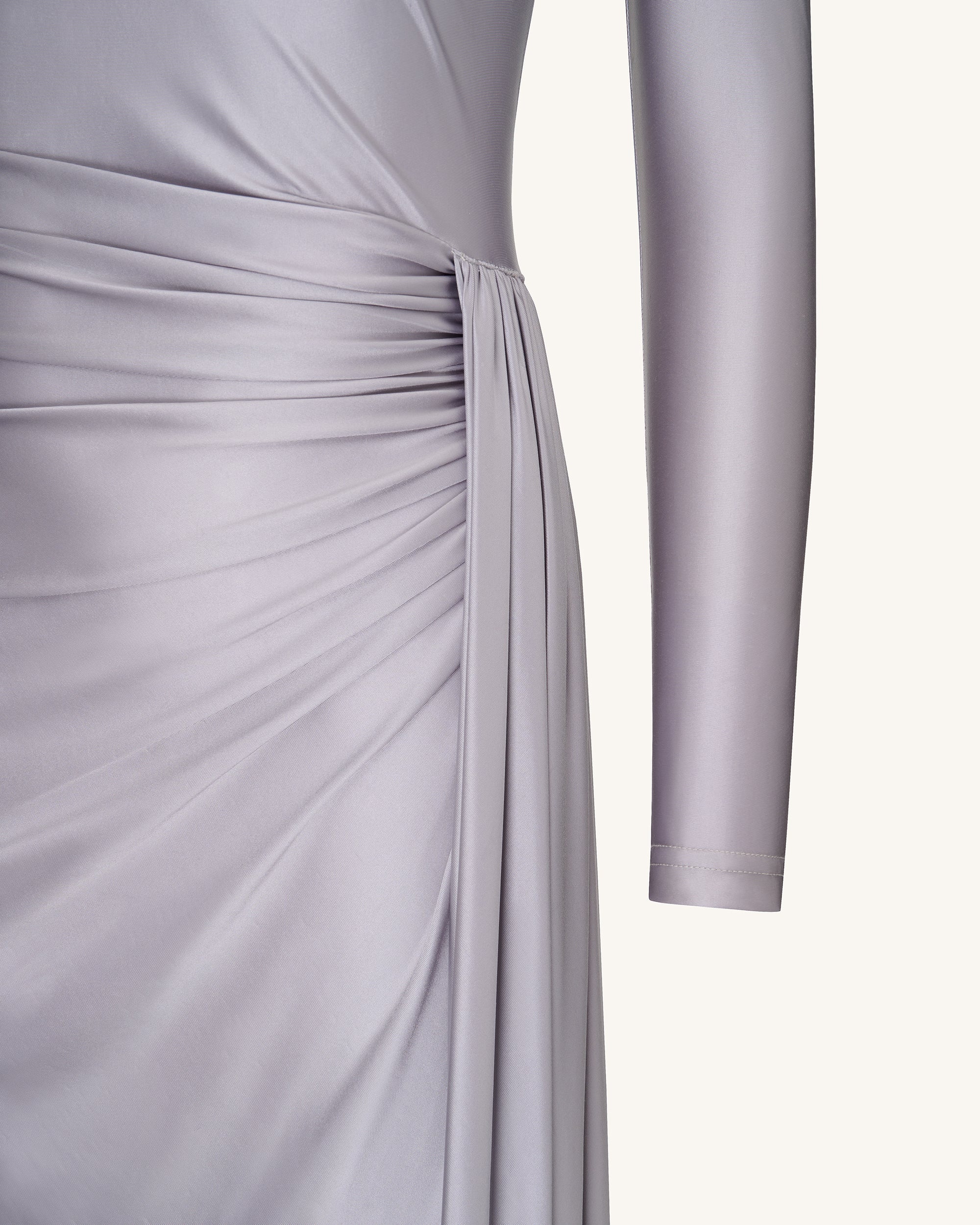 Amara Metallic Ruched Dress - Silver - Image 6