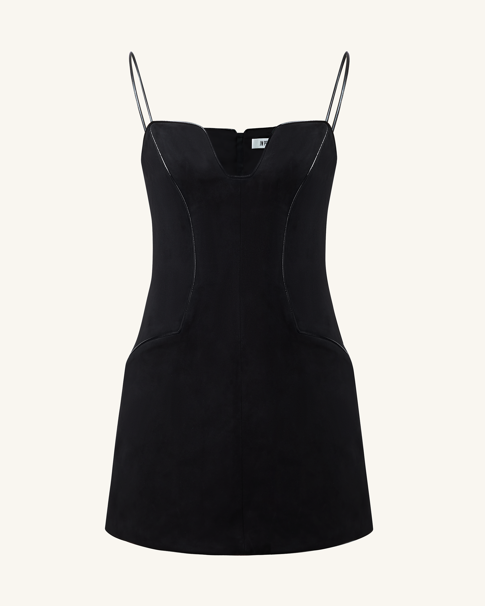 Eva Spaghetti Strap Sueded Dress - Black - Image 3