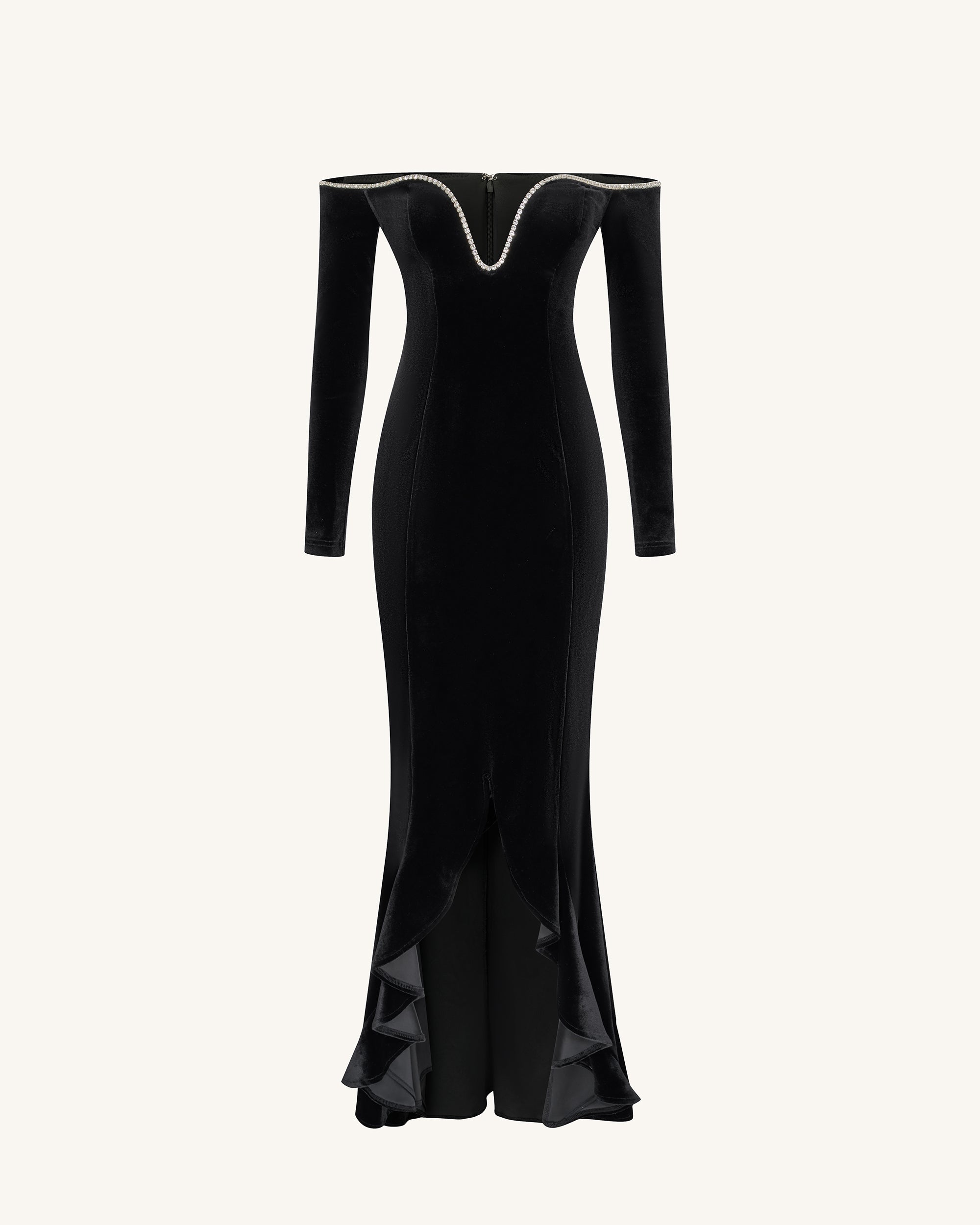 Allison Off-Shoulder Evening Gown - Black - Image 3