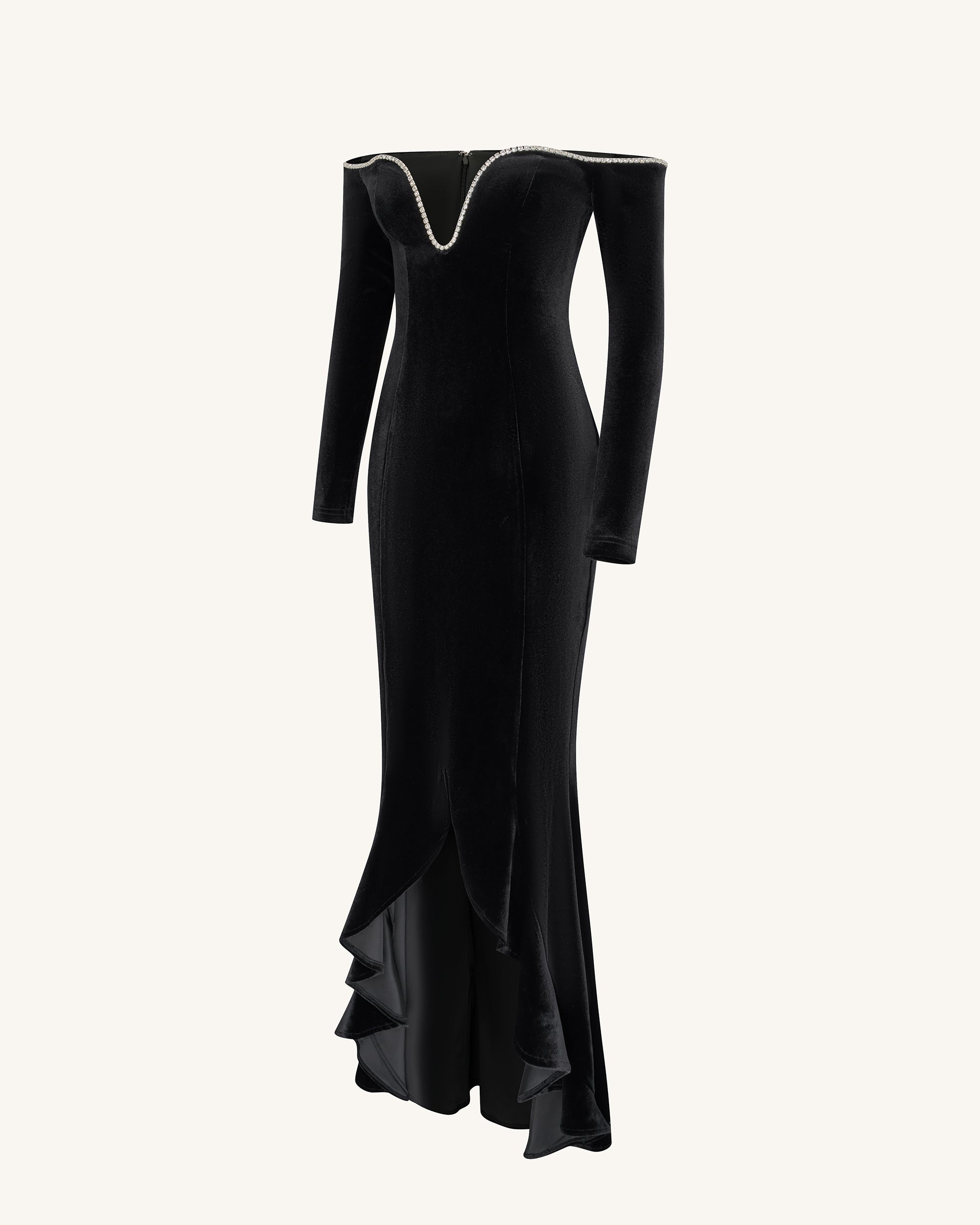 Allison Off-Shoulder Evening Gown - Black - Image 4