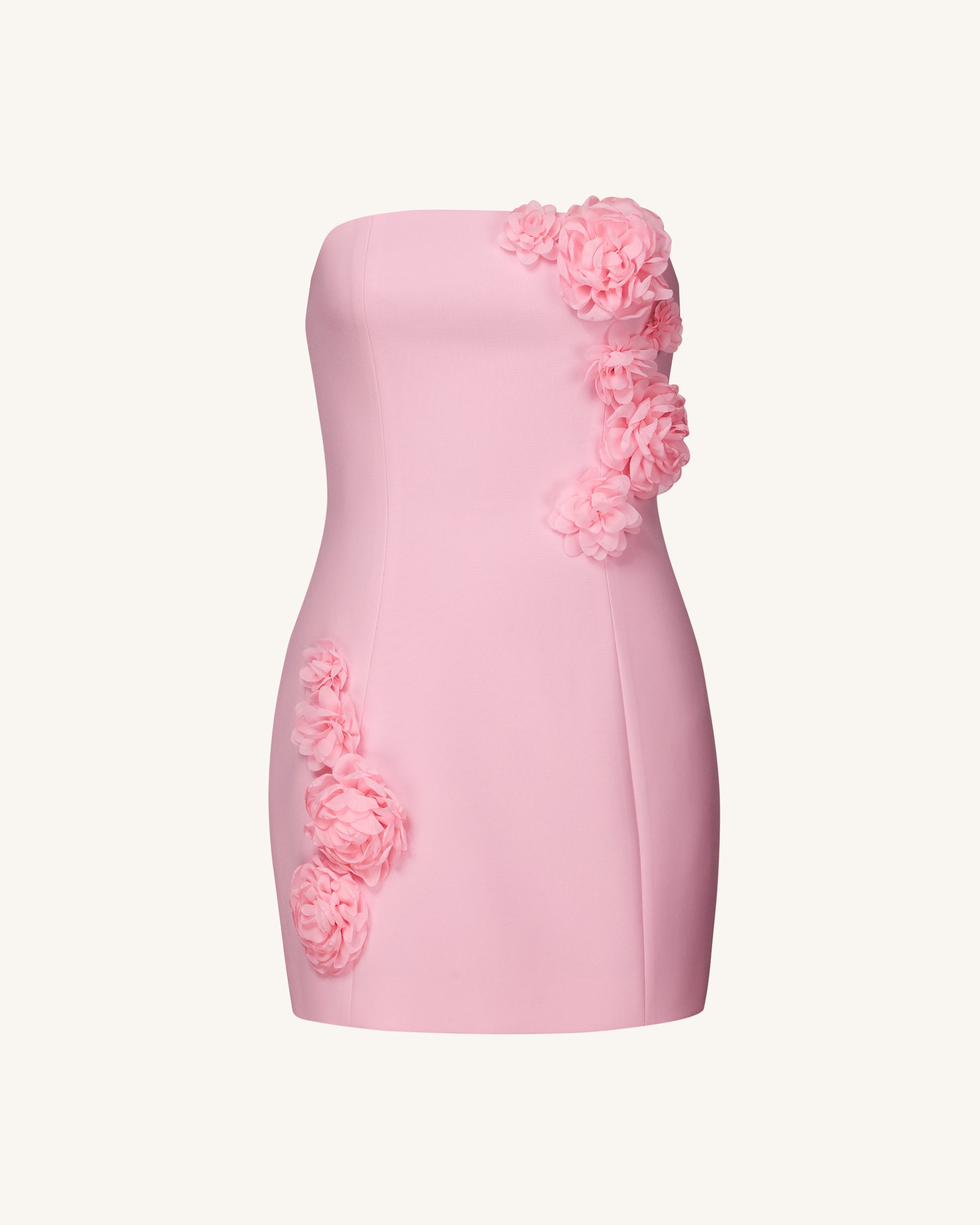 Blossoming Elegance Strapless Dress - Pink - Image 2