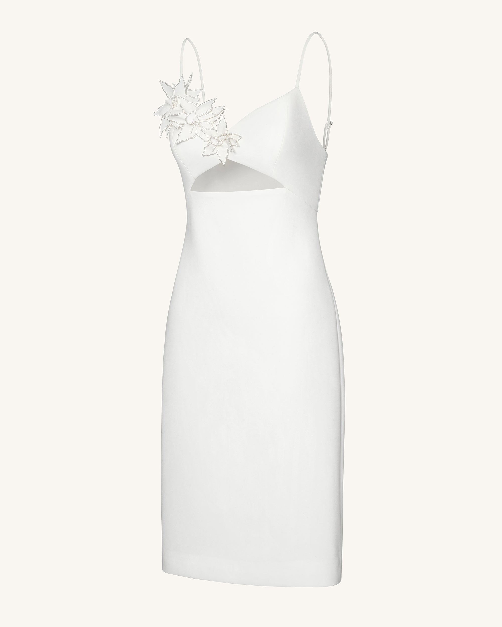 Bloom-Cut Contour Dress - White - Image 4
