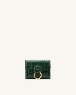 Stella Wallet - Dark Green Croc
