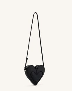 Alternative view of Francisca Heart Shaped Crossbody Bag - Black