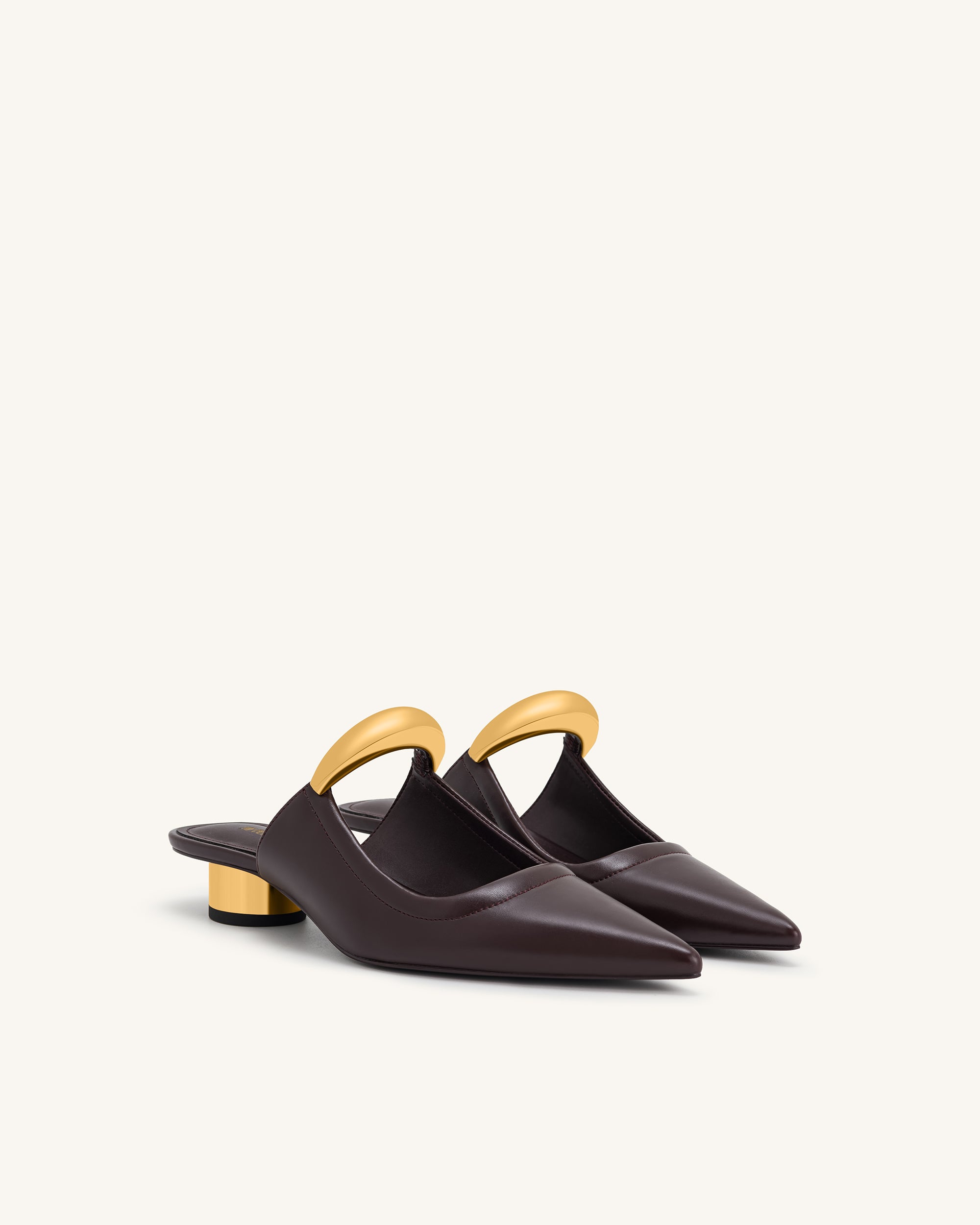 Helena Pierced Mules- Claret Red - Image 4