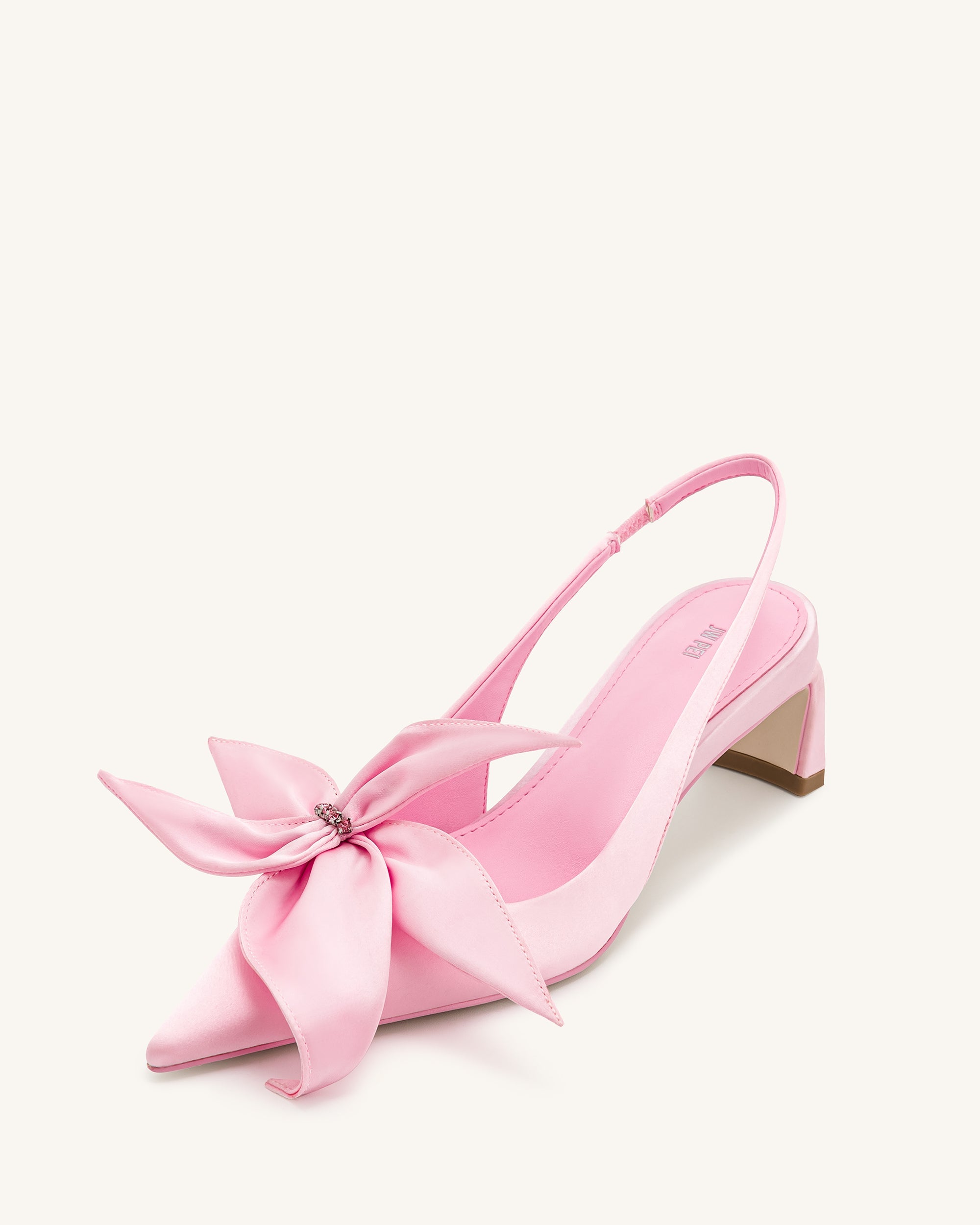 Queena Floral Appliques Slingback Pumps - Pink - Image 5