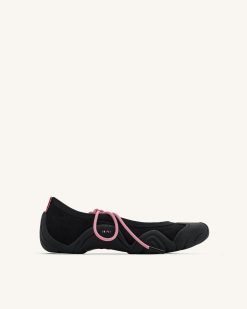 Caitlin Lace-up Ballerina Sneakers - Black