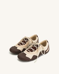 Alternative view of Caitlin Lace-up Ballerina Sneakers - Light Brown