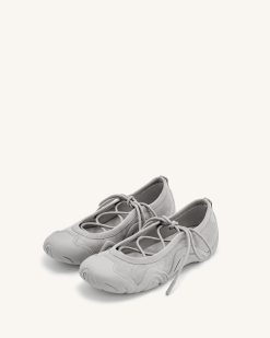 Alternative view of Caitlin Lace-up Ballerina Sneakers  - Grey
