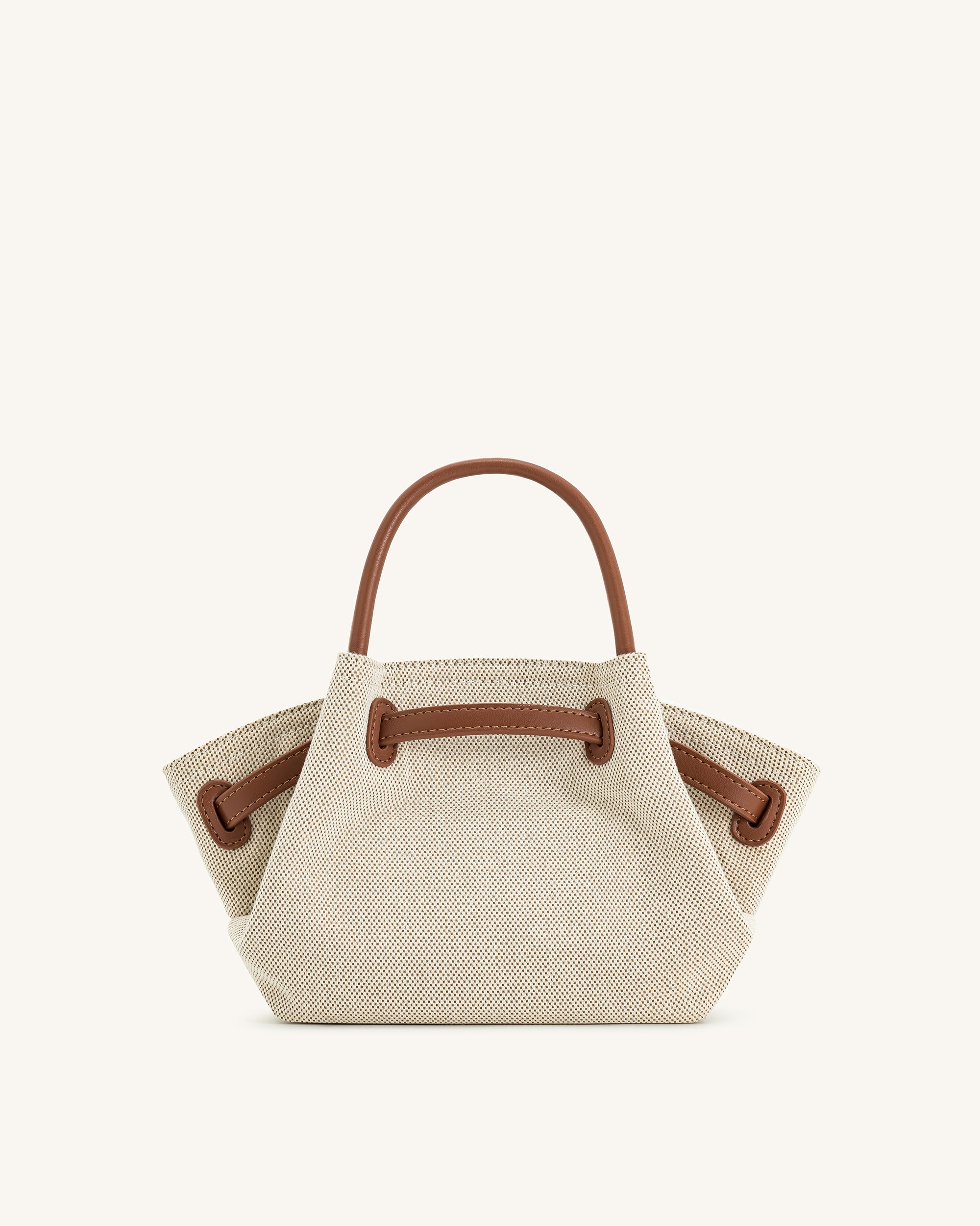 Hana Mini Tote Bag - Brown Canvas - Image 5