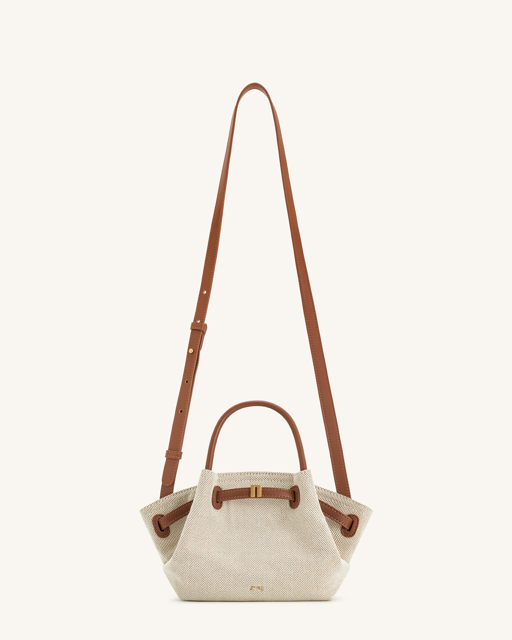 Hana Mini Tote Bag - Brown Canvas - Image 3