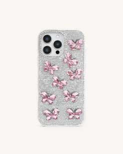 Alternative view of Butterfly Crystal Phone Case - White