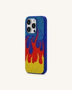 Alternative view of Flame Pattern Phone Case - Multicolor Blue