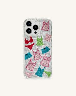 Lingerie Pattern Artificial Crystal Phone Case – Multicolor