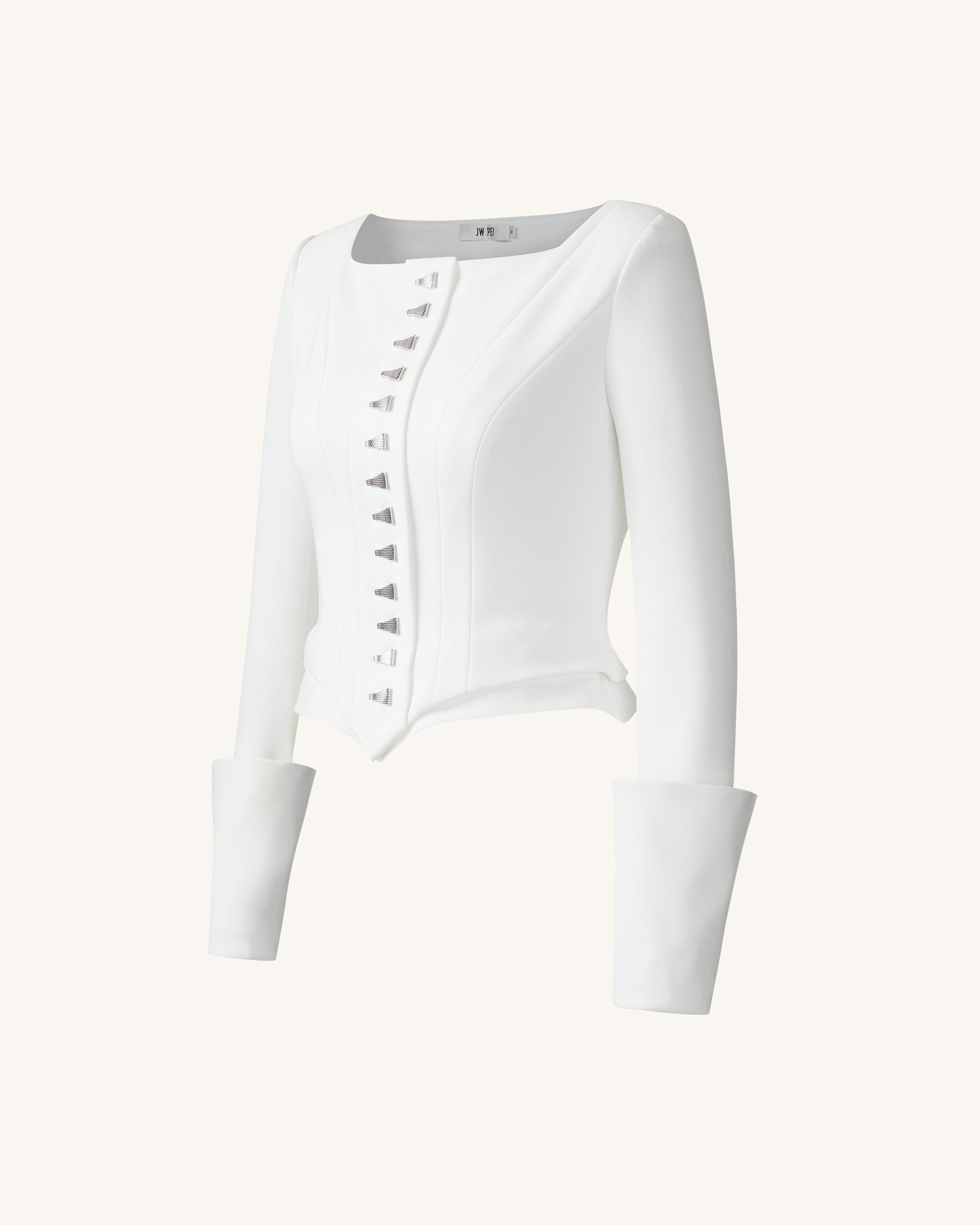 Lydia Corset-Inspired Blazer - White - Image 5