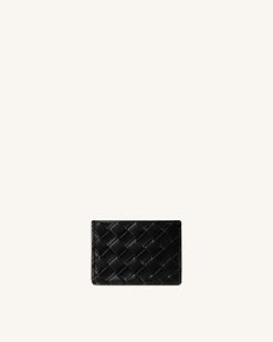 Alternative view of Woven Texture Card Holder - Black