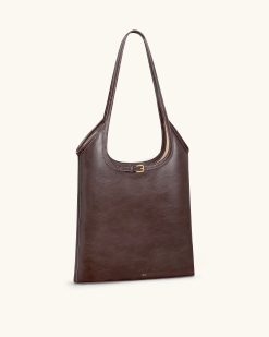 Alternative view of Brooke Belted Embellished Shoulder Tote Bag - Dark Brown