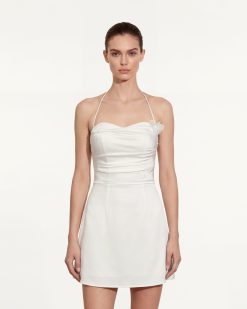 Alternative view of Floral Ruched Halter Mini Dress - White