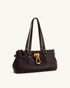 Alternative view of Yvette Elongated Tote Bag - Dark Brown