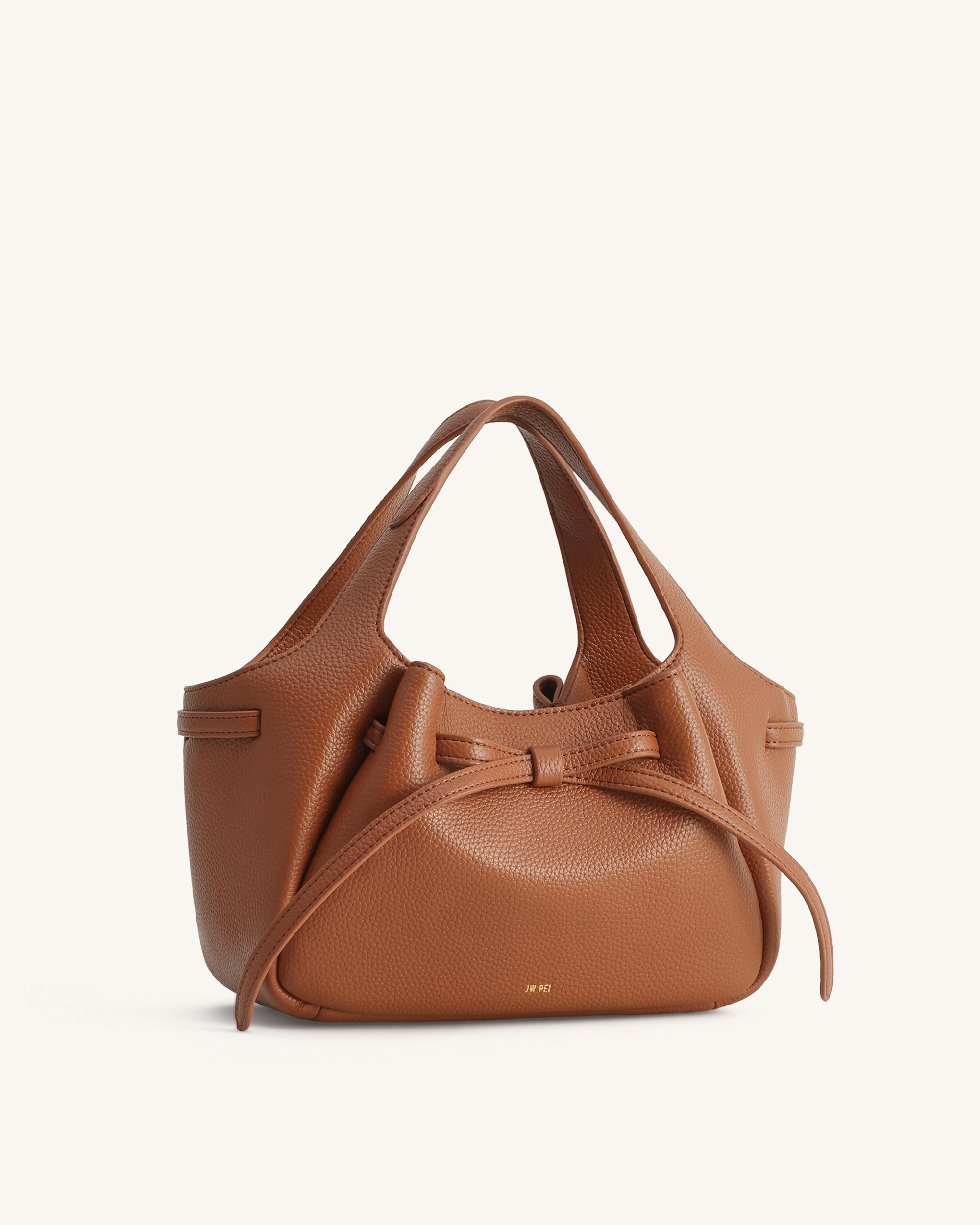 Mabel Soft Bow Tote Bag - Caramel Brown - Image 2