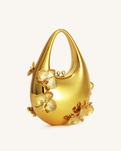 Alternative view of Lydia Floral Embellished Handbag - Gold