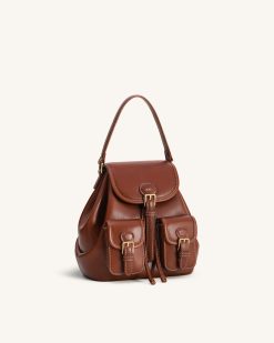 Alternative view of Harper Buckle Pocket Backpack - Dark Brown