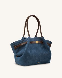 Alternative view of Hana Medium Denim Tote Bag - Blue Denim