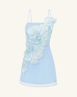 Alternative view of Orchid Appliqué Mini Dress - Blue