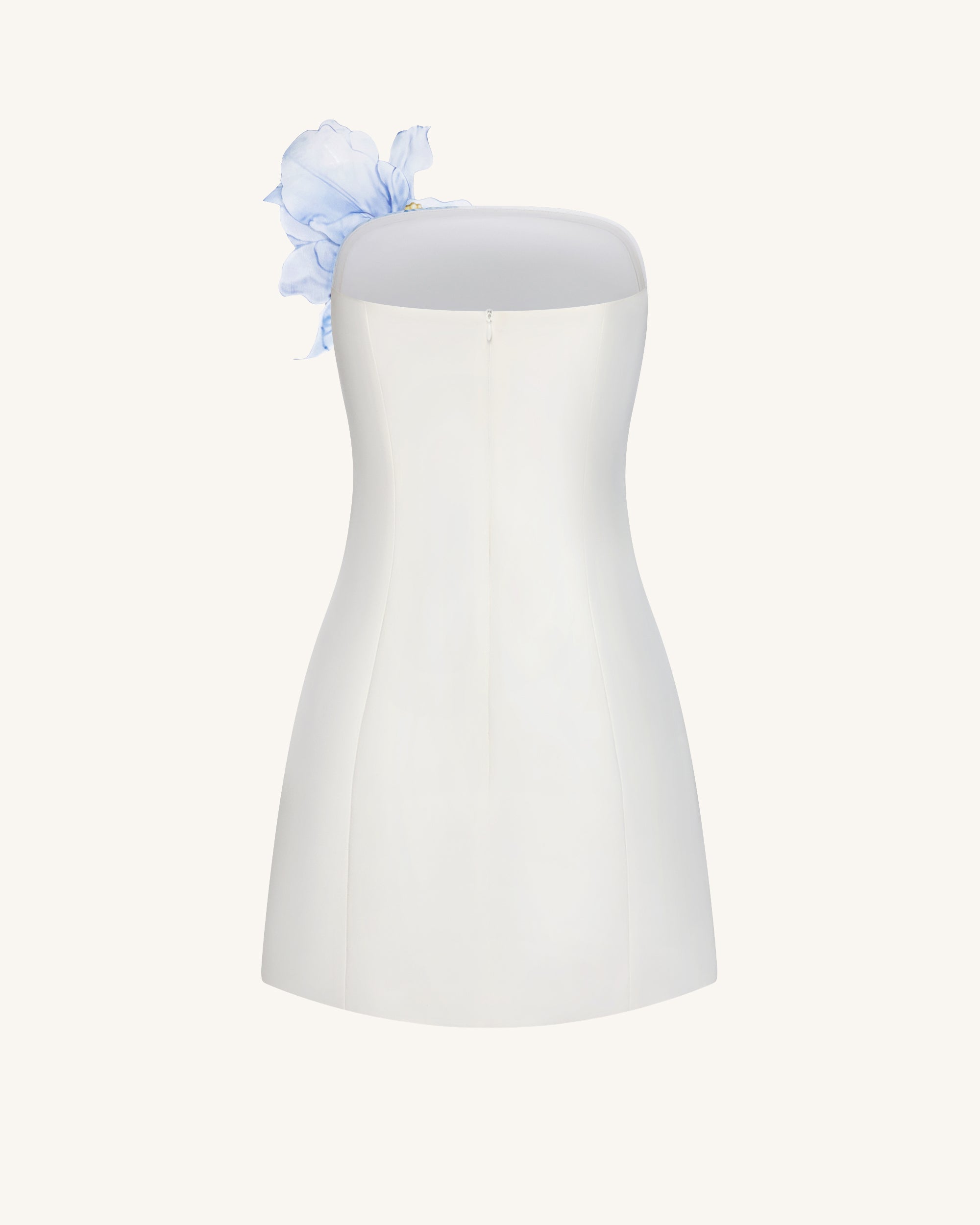 Floral Printed Mini Dress - White - Image 6